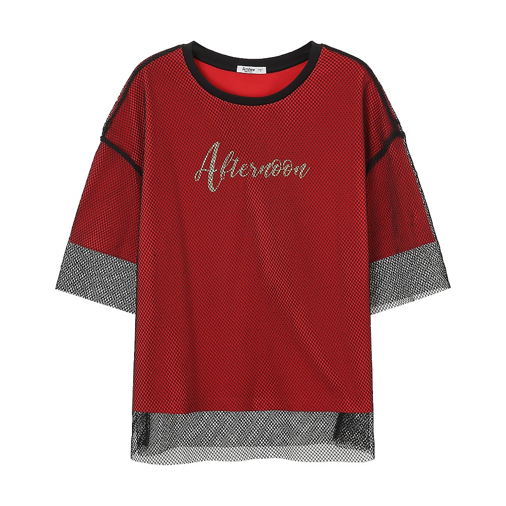 美特斯邦威2018夏季新款韩版网纱T恤女短袖韩范心机上衣潮流_1