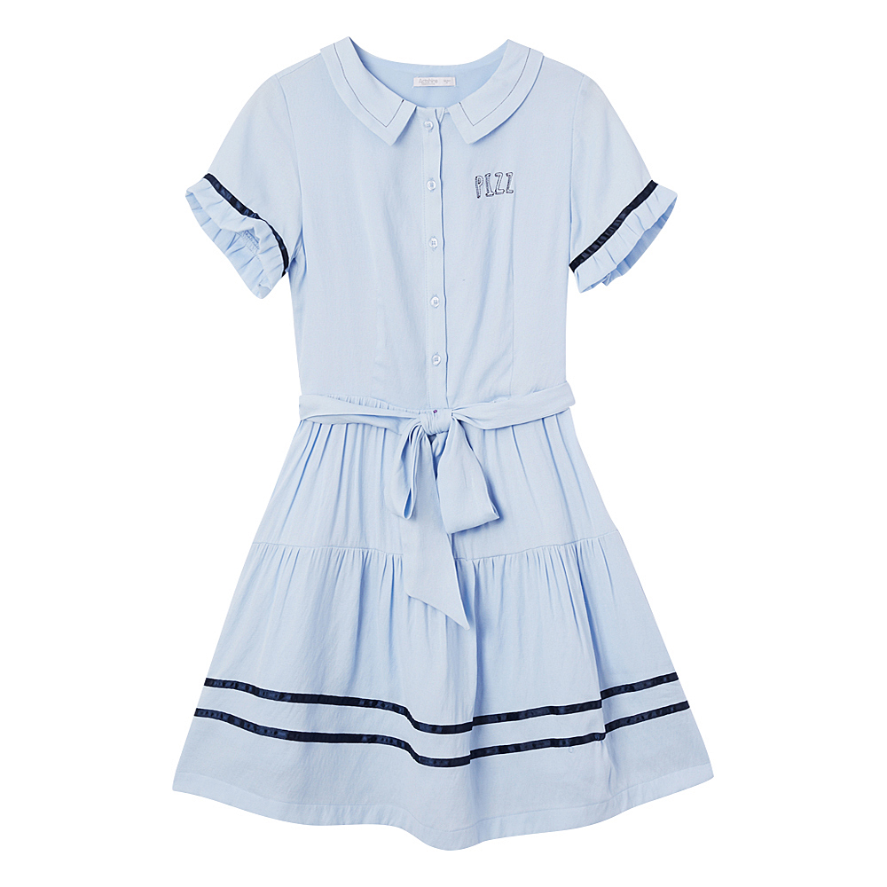 美特斯邦威2018夏季短袖中裙单件打底女连衣裙603570_1