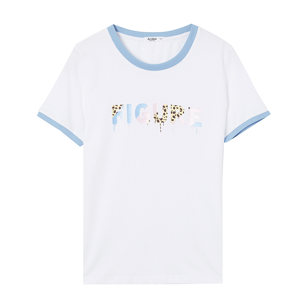 美特斯邦威T恤女2018夏季新款时尚幻彩印花短袖T恤603636