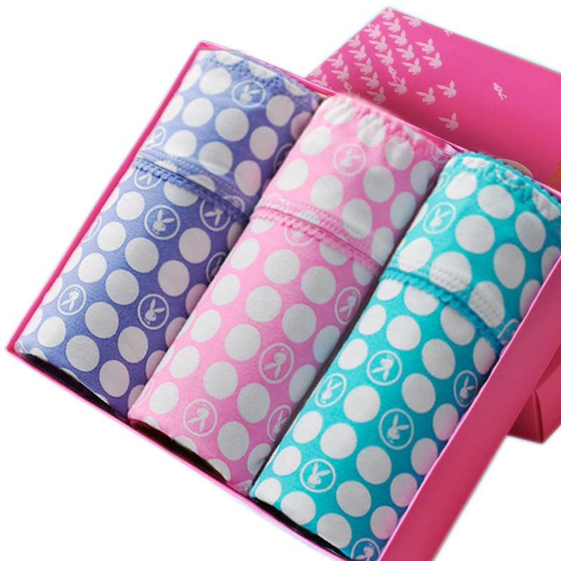 [苏宁自营]花花公子PLAYBOY 女士内裤3条礼盒装5660-3