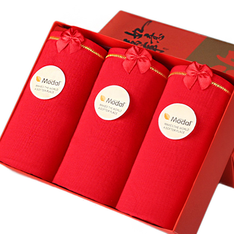 [苏宁自营]花花公子PLAYBOY女士本命年红内裤3条装5608-3