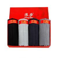 浪莎男款4条礼盒装混色竹浆纤维舒适平角内裤