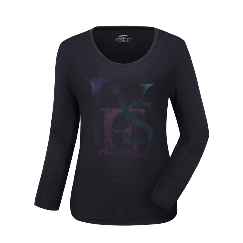 赛琪(SAIQI)秋正品圆领长袖女T恤运动时尚印花卫衣吸汗排湿打底衫