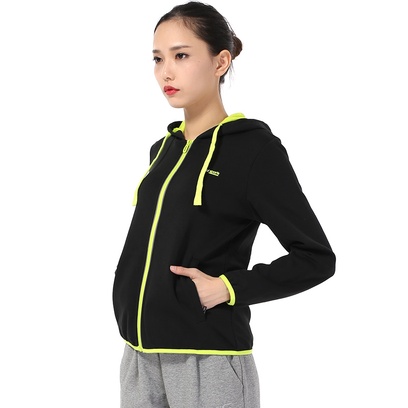 赛琪连帽运动卫衣女2018秋季新款保暖舒适休闲外套女开衫针织上衣176574