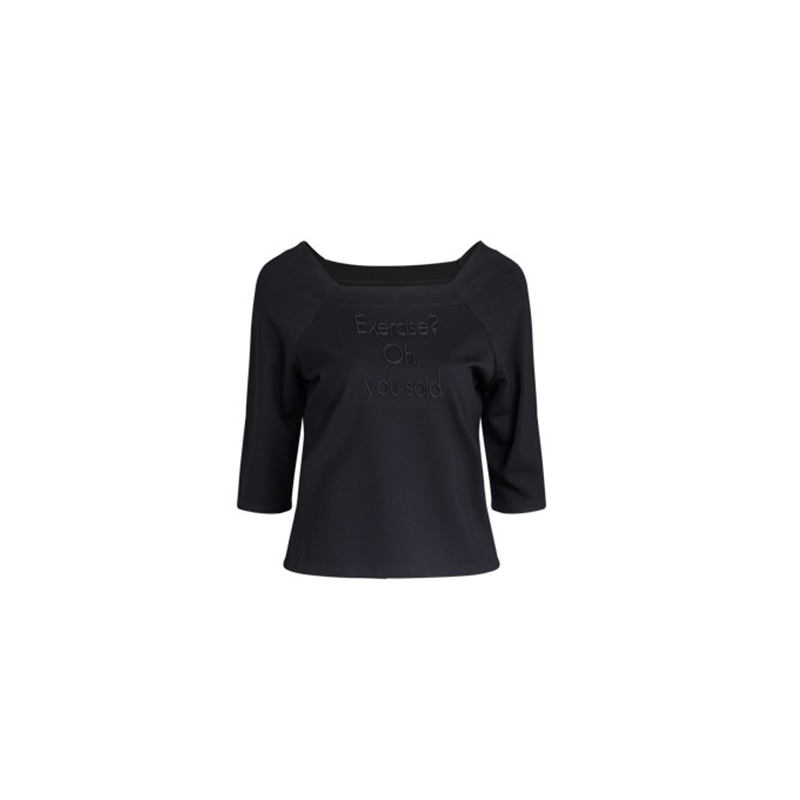 拉夏贝尔Puella普埃拉2018夏装新款休闲修身廓型一字领中袖T恤女20007733