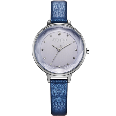 聚利时julius正品时尚圆形水钻学生表防水石英手表女表JA-935