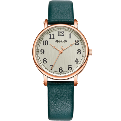 聚利时时尚素雅圆形大表盘复古潮流中性石英表学生手表女表JA-949