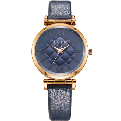 聚利时正品学生典雅时尚高端菱格纹面经典皮带防水时装女表JA-956