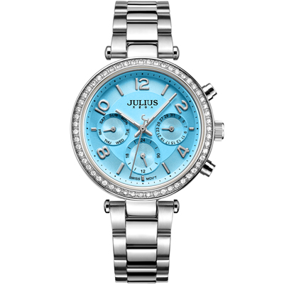 新品聚利时原装多功能正品三芯时尚防水正装石英表女士手表JA-950