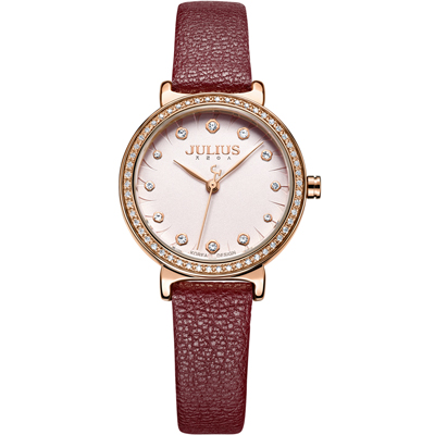 聚利时新品素色锆石夏季经典时尚女表学生石英防水手表女士JA-965