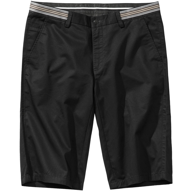 千纸鹤夏季薄款全棉休闲短裤男士简约青年直筒五分中裤纯色裤子男9663