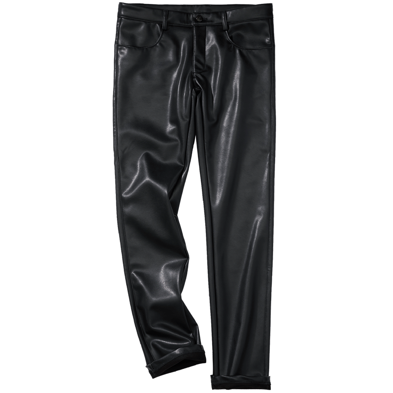 千纸鹤男装韩版修身款皮裤 2017男士防水男裤潮流裤子男7752