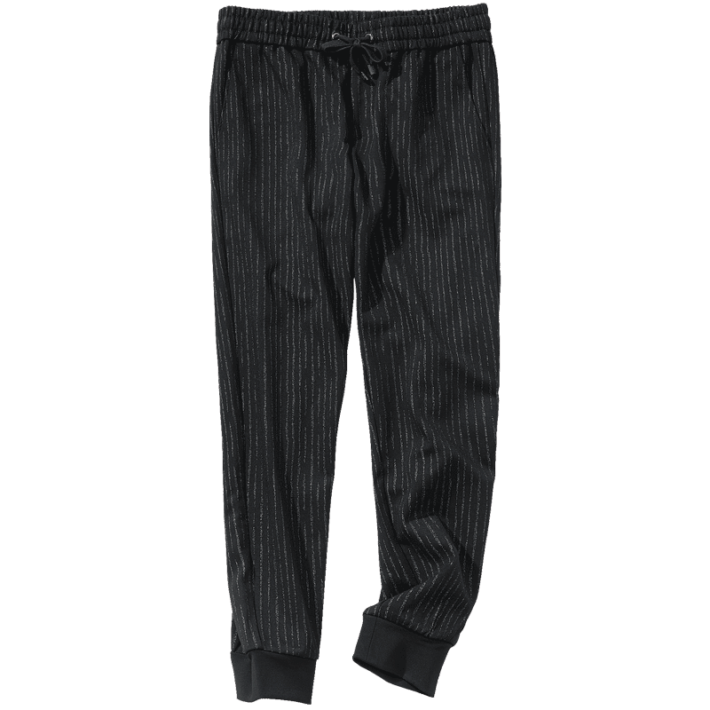 千纸鹤运动裤男松紧带收口束脚裤宽松条纹韩版小脚裤针织卫裤9960