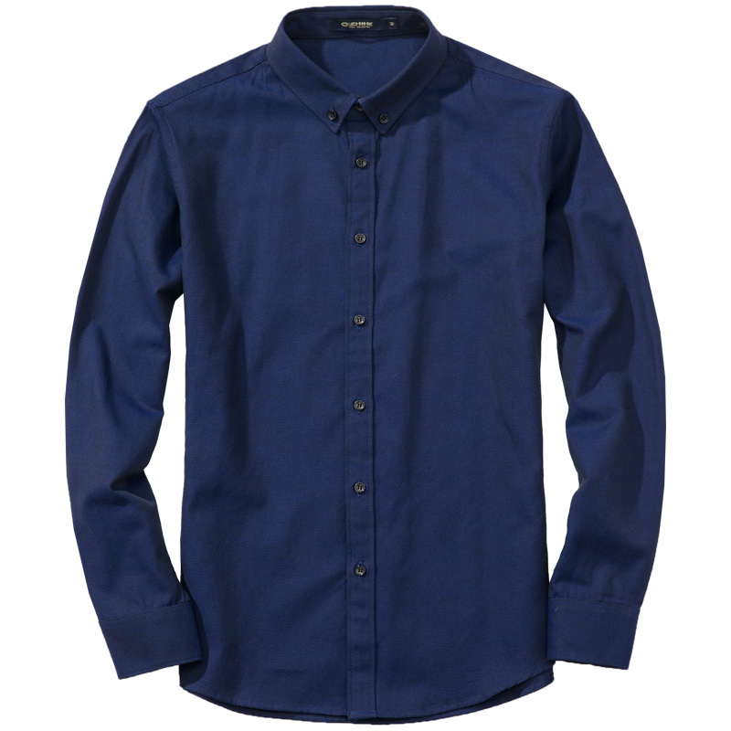 千纸鹤2019年新品衬衫男士长袖纯棉青年修身韩版潮流休闲寸衫1352