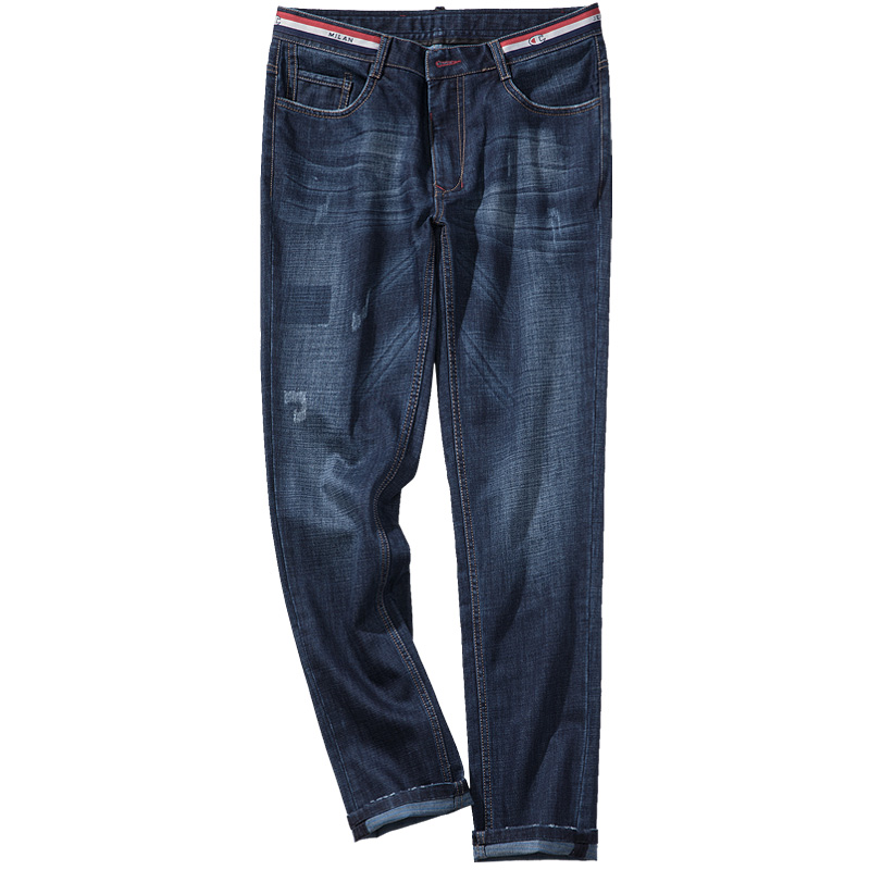 千纸鹤9912男装2018新款牛仔裤 男士青年色织裤子简欧修身长裤子9912