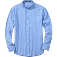 千纸鹤男士长袖衬衫2019新款商务寸衫牛津纺纯色修身青年衬衣男1377