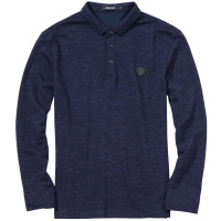 千纸鹤2019新款男士长袖t恤修身休闲针织布门筒领打底衫2317