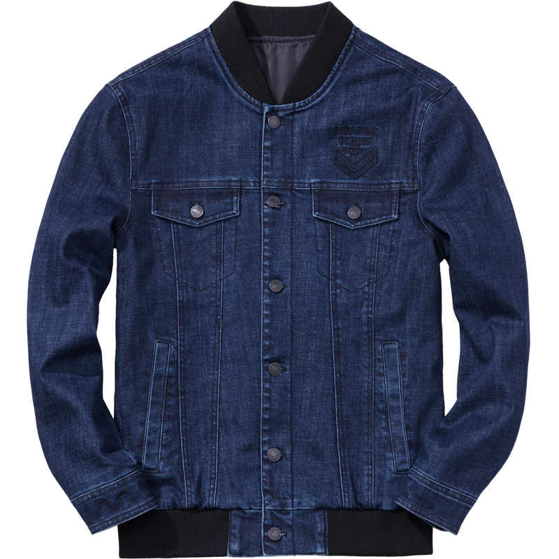 千纸鹤牛仔外套男 青年百搭韩版棒球领夹克男士牛仔衣3311