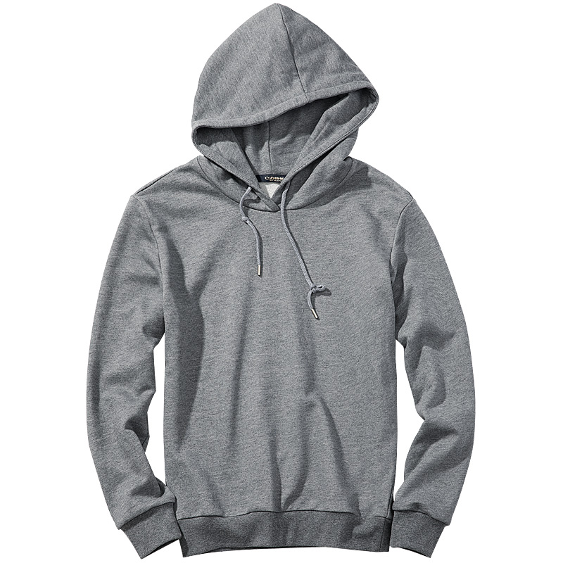 千纸鹤简约百搭连帽针织套头卫衣男2019新款男装纯色运动外套3283