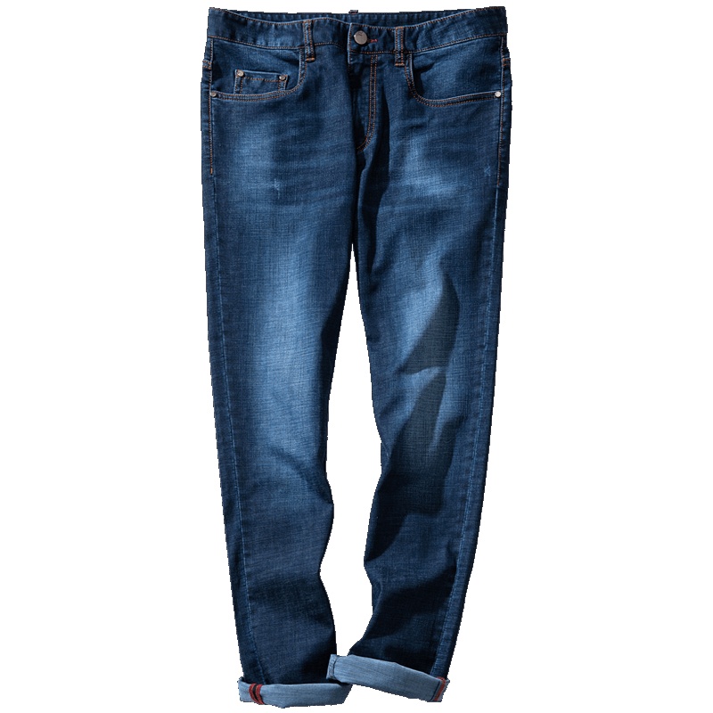 千纸鹤男士裤子长裤新款 青年韩版商务休闲修身撞色牛仔裤男80115