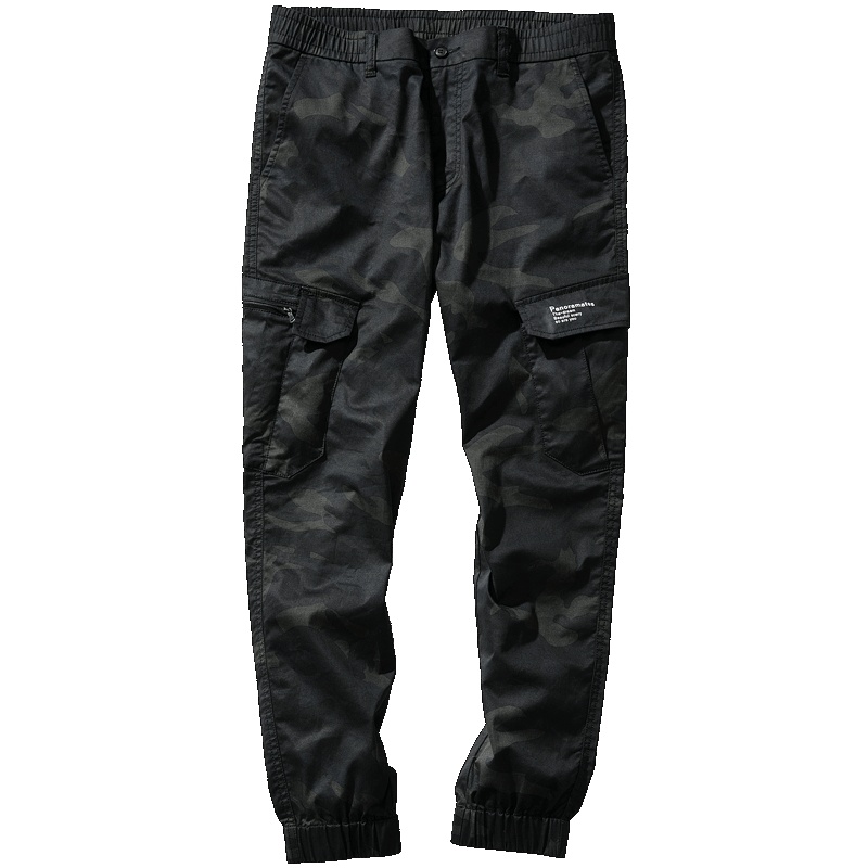 千纸鹤男士小脚九分裤宽松迷彩工装裤2019宽松运动裤潮90151