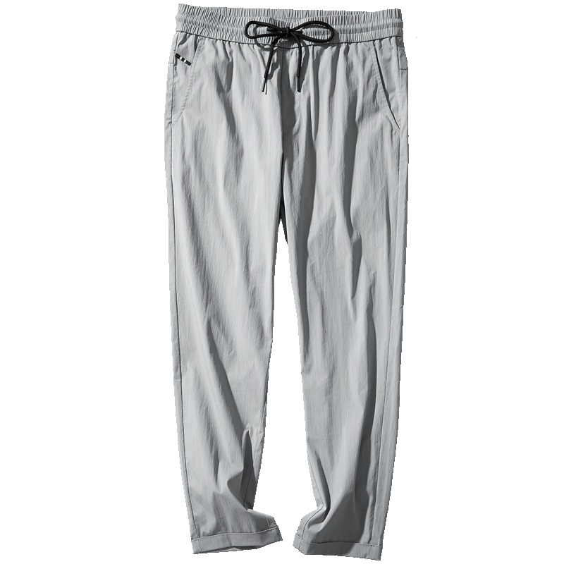 千纸鹤男士青年休闲直筒运动九分裤2019年春季速干弹力9分裤90116