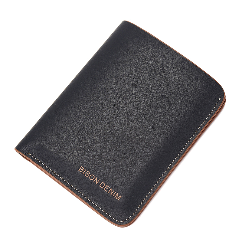 美洲野牛男士钱包真皮短款青年男钱夹