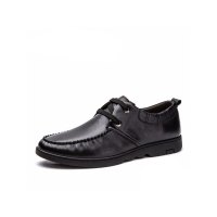 奥康休闲男鞋 真皮透气皮鞋商务休闲鞋系带圆头软底单鞋