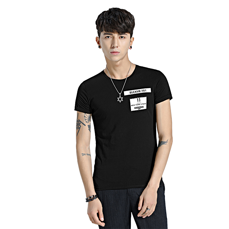 时尚字母印花圆领短袖T恤