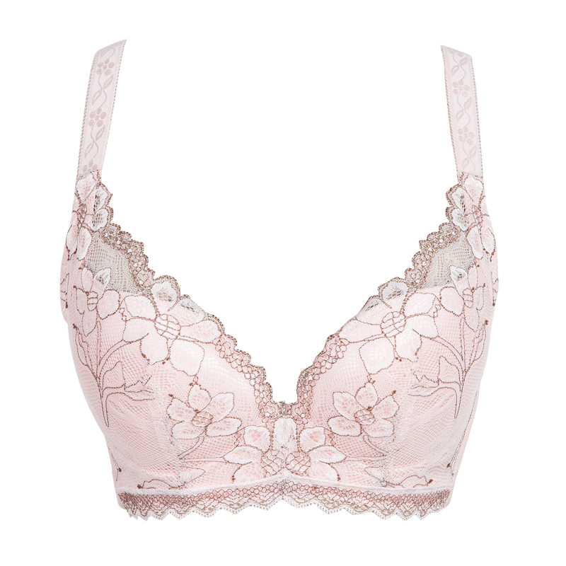 娅茜内衣2013秋冬性感侧收副乳提花网布蕾丝边夹棉薄文胸80266M