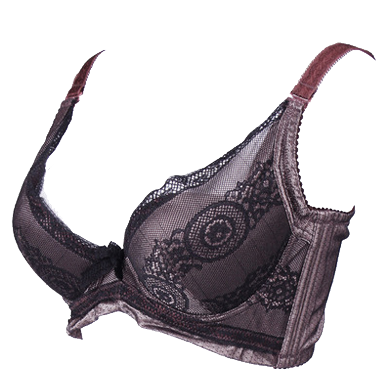 娅茜内衣调整型3/4女厚杯蕾丝边纯色侧收副乳聚拢文胸