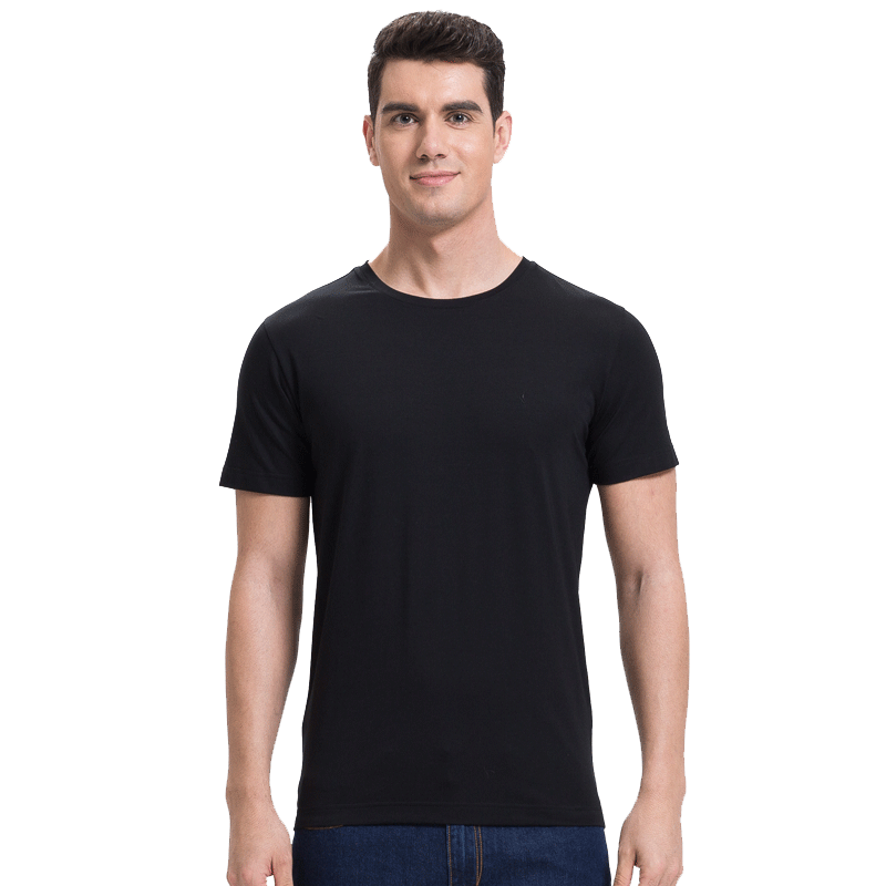 才子男装（TRIES）短T 男士春夏纯色简约百搭休闲短袖T恤