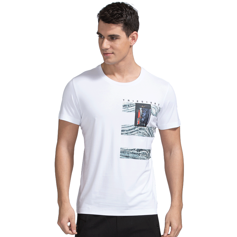 才子男装（TRIES）短袖T恤 男士时尚潮流舒适透气百搭休闲短袖T恤8272E8422