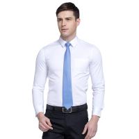 才子男装（TRIES）长袖衬衫 男士年春夏新款纯色百搭修身版商务长袖正装衬衫1175E0421