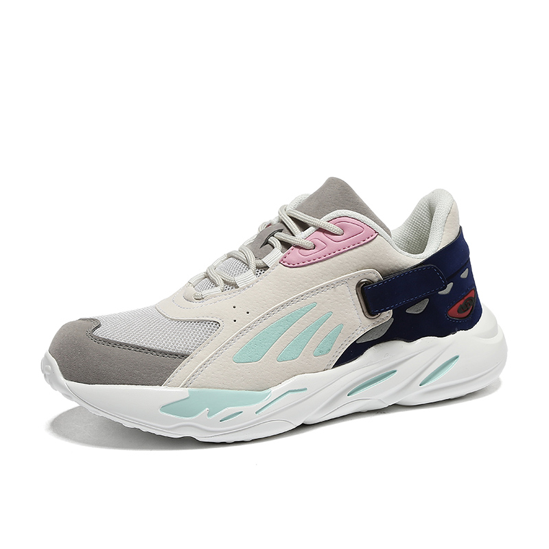 朴尼斯(Pounise)2018新款韩版厚底女网布透气运动鞋百搭女士老爹鞋增高休闲鞋 SR0781-1829