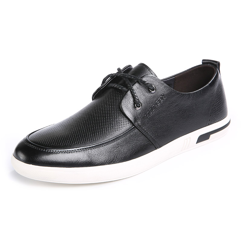 木林森男鞋2018春季新款日常系带休闲男鞋透气时尚休闲鞋87051305