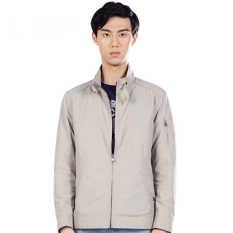 木林森男装春季新款男士夹克 休闲立领简约外套11171002