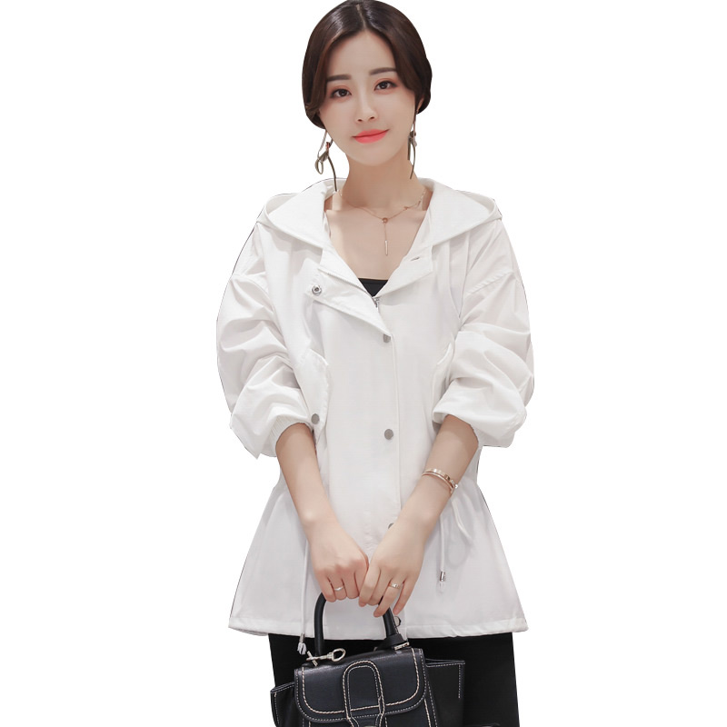 丝柏舍2018秋季新款纯色宽松连帽百搭短款气质短外套女S73R0029A