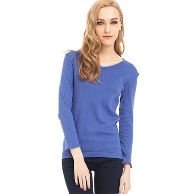 三枪 秋冬保暖内衣上衣女外穿上装V领纯棉长薄款单件秋衣21828A1(2只装）