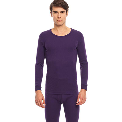 三枪男纯棉内衣套装 薄款舒肤棉绒圆领秋衣秋裤棉毛衫裤 22379D0(2只装）