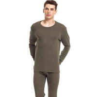 三枪男士纯棉秋衣秋裤内衣套装 舒肤棉圆领长袖棉毛衫裤 22417D0