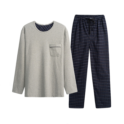 三枪睡衣 秋冬新品彩格绒布棉质情侣圆领宽松男女家居服套装 81335D0/81336D0
