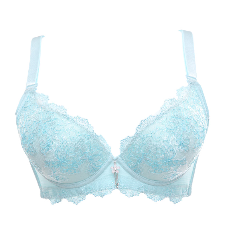 水中花正品 新款 优雅刺绣三排四扣有钢圈聚拢型文胸内衣