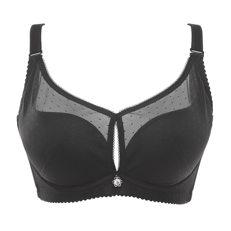 水中花正品新款 简约优雅提花网布侧收副乳聚拢型文胸内衣