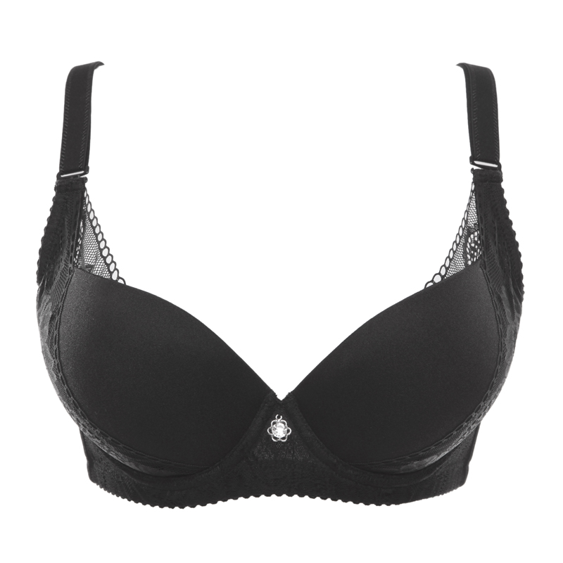 水中花正品新款 花朵蕾丝提拉侧收三排四扣聚拢文胸内衣