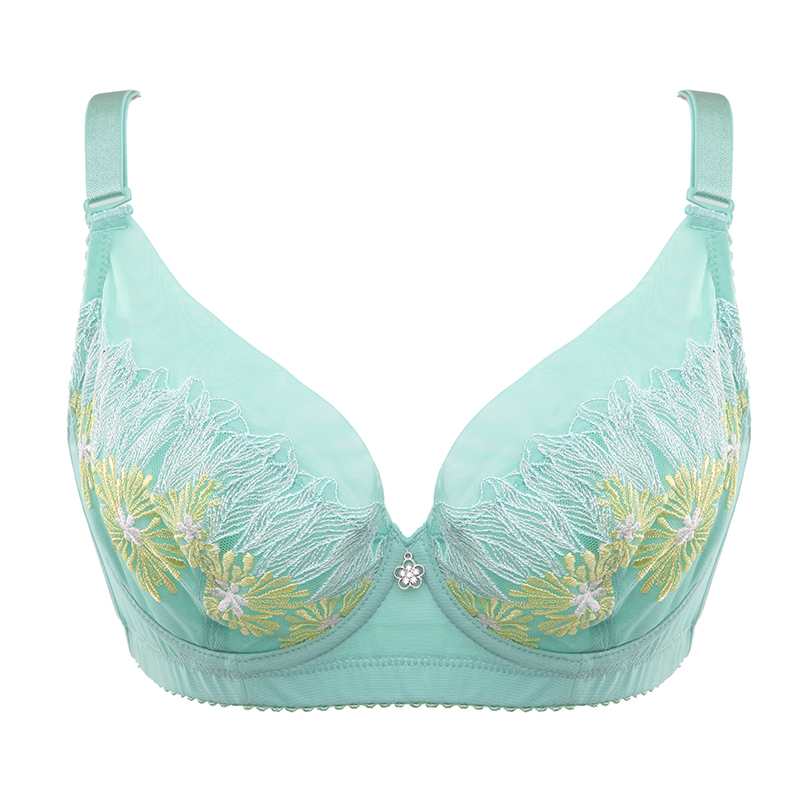 水中花正品 新款薄款花朵刺绣舒适透气聚拢型文胸