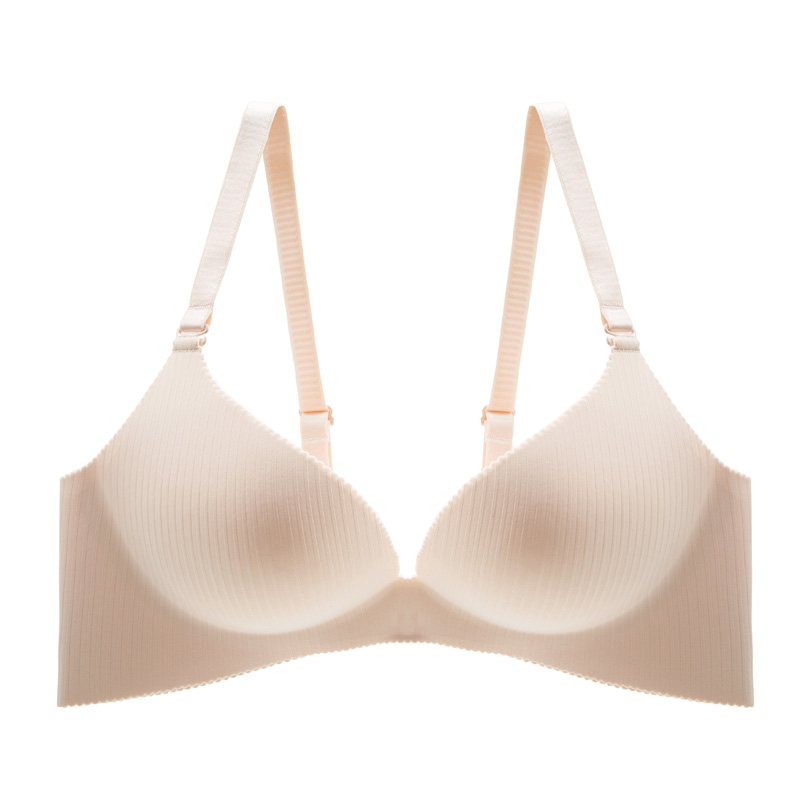 水中花新款一片式光面无痕无钢圈聚拢文胸女士内衣加厚杯薄款胸罩