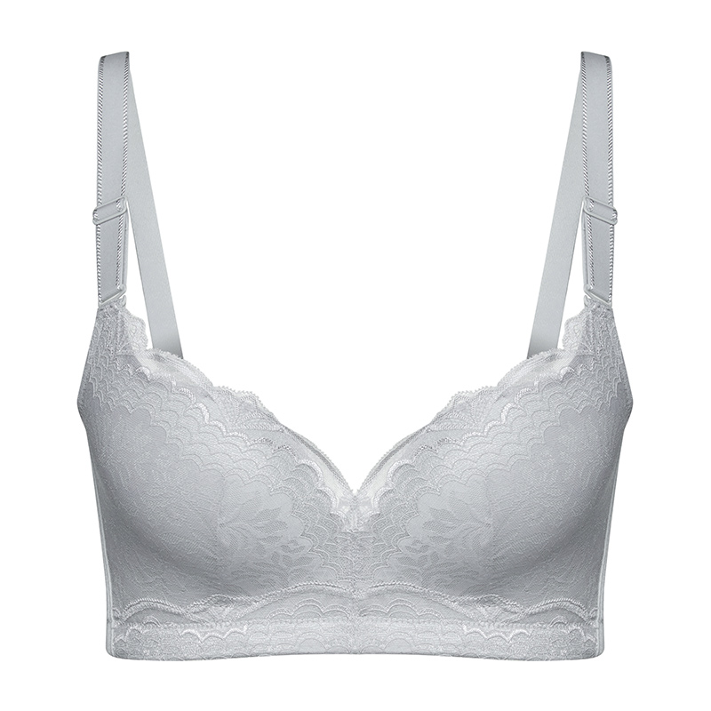 水中花调整型花型蕾丝舒适无钢圈小胸内衣聚拢美背文胸收副乳聚拢