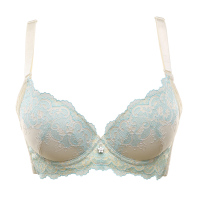 水中花新款田园轻盈风刺绣舒适聚拢型文胸三排四扣内衣
