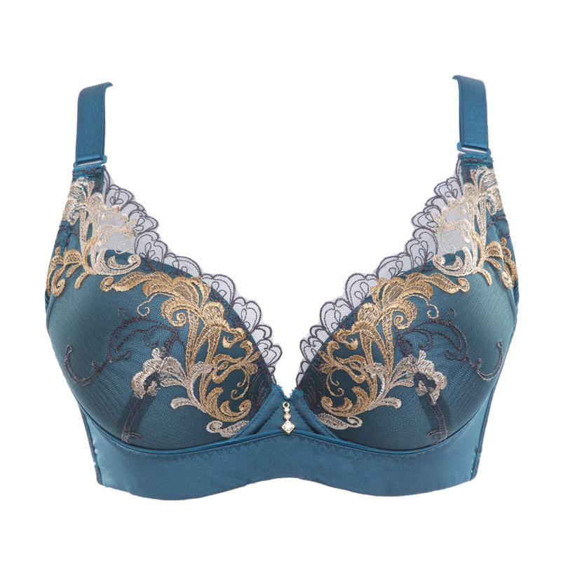 水中花刺绣调整型性感聚拢文胸内衣加厚杯薄款女士胸罩